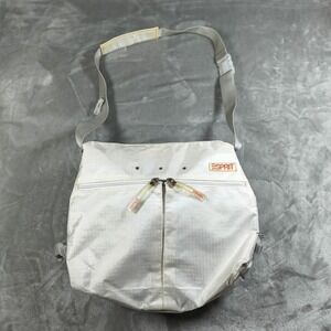 Vintage Espirit Messenger Bag Womens White Crossbody Shoulder Ripstop Purse Y2k